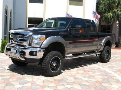 3-Inch Round Side Step Bars; Stainless Steel (11-16 F-250 Super Duty SuperCrew)