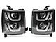 LED Halo Projector Headlights; Black (14-15 Silverado 1500)