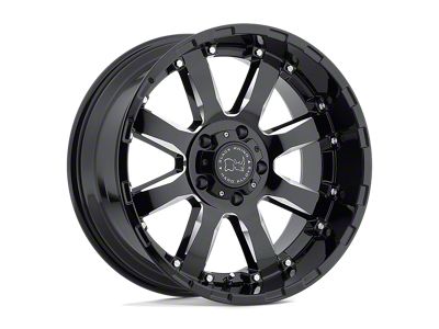 Black Rhino Sierra Gloss Black Milled 8-Lug Wheel; 22x10; 12mm Offset (01-06 Sierra 2500 HD)