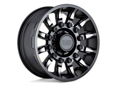 Black Rhino Mission Matte Black with Machined Tinted Spokes 8-Lug Wheel; 20x11.5; -44mm Offset (01-06 Sierra 3500 HD SRW)