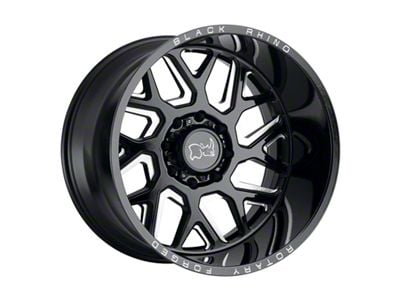 Black Rhino Reaper Gloss Black Milled 8-Lug Wheel; 20x9.5; 12mm Offset (01-06 Sierra 3500 HD SRW)