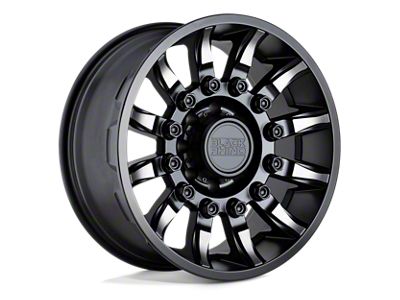 Black Rhino Mission Matte Black with Machined Tinted Spokes 8-Lug Wheel; 20x11.5; -44mm Offset (01-06 Silverado 3500 HD SRW)