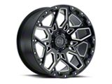 Black Rhino Shrapnel Gloss Black Milled 5-Lug Wheel; 20x9.5; 0mm Offset (02-08 RAM 1500, Excluding Mega Cab)