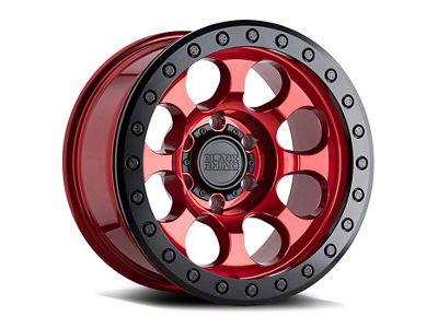 Black Rhino Riot Candy Red with Black Ring 6-Lug Wheel; 17x9; -18mm Offset (07-13 Sierra 1500)