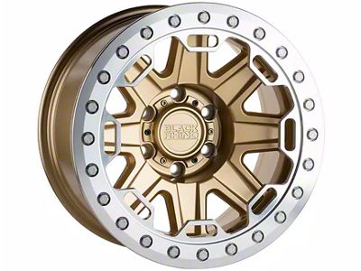 Black Rhino Rift Beadlock Matte Gold with Machined Ring 6-Lug Wheel; 17x8.5; 0mm Offset (09-14 F-150)