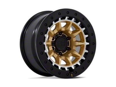 Black Rhino Tusk Matte Gold with Machined Ring 5-Lug Wheel; 17x8.5; 0mm Offset (09-18 RAM 1500)