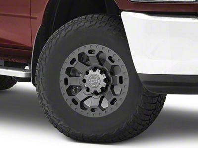 Black Rhino Warlord Matte Gunmetal 8-Lug Wheel; 17x9; 12mm Offset (10-18 RAM 3500 SRW)