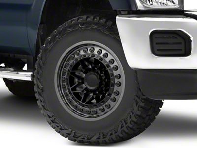 Black Rhino Alpha Matte Black with Gunmetal Lip 8-Lug Wheel; 18x9; 0mm Offset (11-16 F-250 Super Duty)