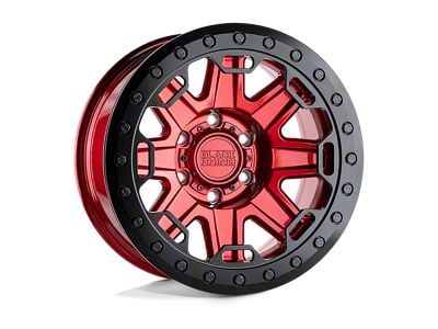 Black Rhino Rift Beadlock Candy Red with Black Ring 6-Lug Wheel; 17x8.5; -30mm Offset (14-18 Sierra 1500)