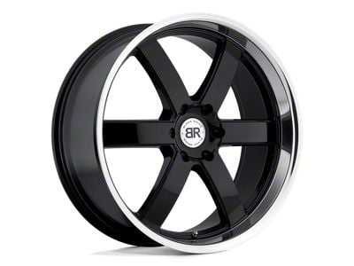 Black Rhino Pondora Gloss Black with Machine Ring 6-Lug Wheel; 20x8.5; 18mm Offset (14-18 Silverado 1500)