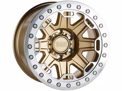 Black Rhino Rift Beadlock Matte Gold with Machined Ring 6-Lug Wheel; 17x8.5; 0mm Offset (15-20 F-150)