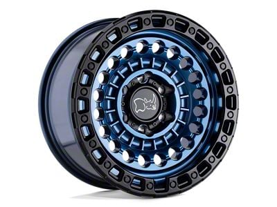 Black Rhino Sentinel Cobalt Blue with Black Ring 8-Lug Wheel; 17x8.5; 0mm Offset (15-19 Silverado 3500 HD SRW)