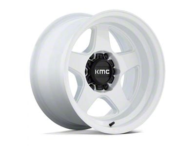 KMC Lobo Gloss White 6-Lug Wheel; 17x8.5; 18mm Offset (15-20 Tahoe)