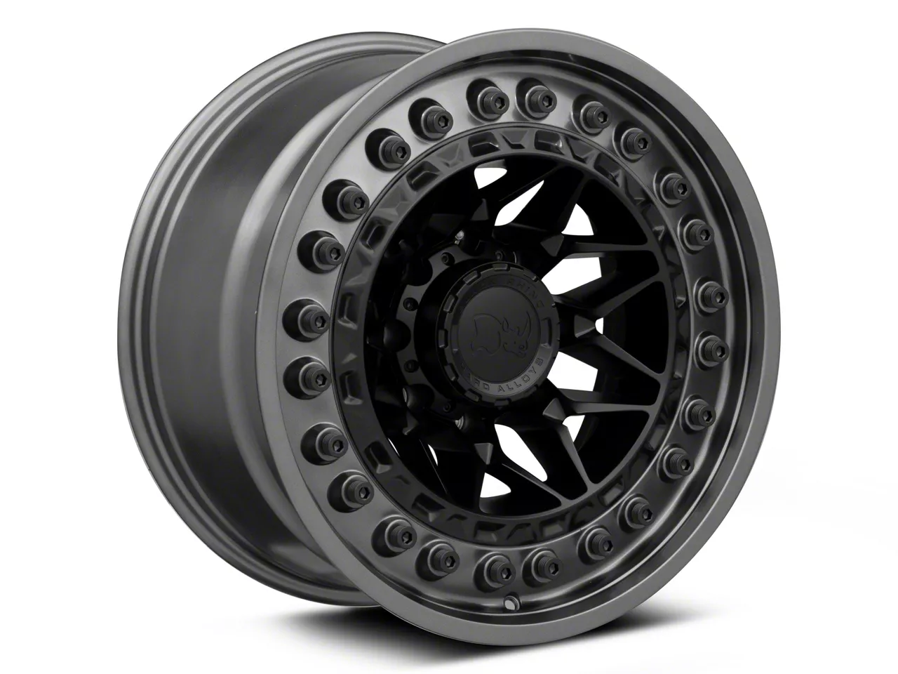 Black Rhino F 250 Super Duty Alpha Matte Black With Gunmetal Lip 8 Lug Wheel 18x9 0mm Offset 7148