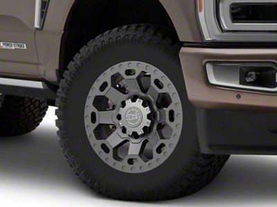 Black Rhino Warlord Matte Gunmetal 8-Lug Wheel; 18x9; 12mm Offset (23-25 F-250 Super Duty)