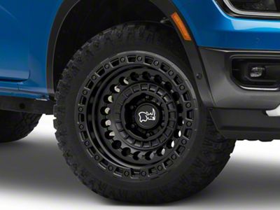 Black Rhino Sentinel Matte Black 6-Lug Wheel; 20x9.5; -18mm Offset (24-25 Ranger)