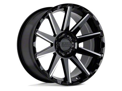 Black Rhino Typhoon Gloss Black with Milled Spokes 5-Lug Wheel; 18x9.5; 2mm Offset (94-01 RAM 1500)