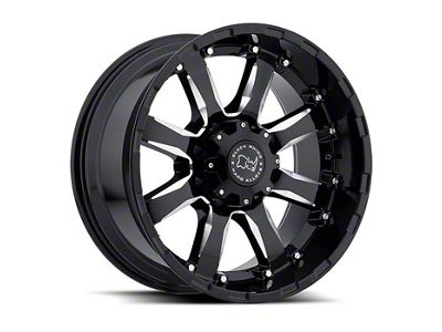 Black Rhino Sierra Gloss Black with Milled Spokes 8-Lug Wheel; 17x9; 12mm Offset (94-02 RAM 2500)