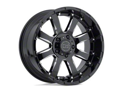 Black Rhino Sierra Gloss Black with Milled Spokes 8-Lug Wheel; 22x10; -23mm Offset (99-07 F-250 Super Duty)