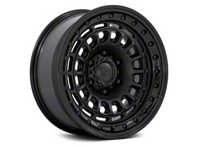 Black Rhino Sahara Matte Black with Gloss Black Lip 6-Lug Wheel; 17x9; 0mm Offset (99-06 Sierra 1500)