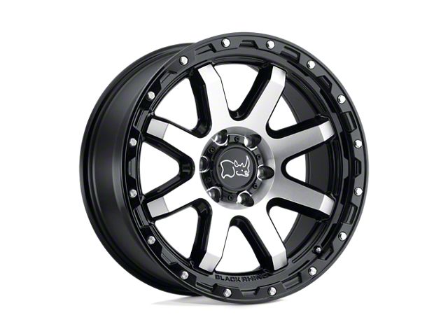 Black Rhino Coyote Gloss Black Machined and Stainless Bolts 6-Lug Wheel; 18x9; 12mm Offset (15-22 Colorado)