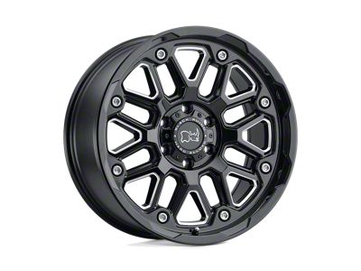 Black Rhino Hollister Gloss Black with Milled Spokes 6-Lug Wheel; 20x9.5; 12mm Offset (15-22 Canyon)