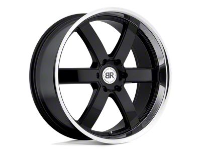 Black Rhino Pondora Gloss Black with Machine Ring 6-Lug Wheel; 20x8.5; 18mm Offset (23-25 Canyon)