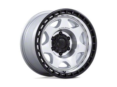 Black Rhino Voyager Silver Machined Face with Matte Black Lip 6-Lug Wheel; 17x8.5; 0mm Offset (15-22 Canyon)