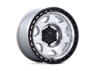 Black Rhino Voyager Silver Machined Face with Matte Black Lip 6-Lug Wheel; 17x8.5; -10mm Offset (21-24 F-150)
