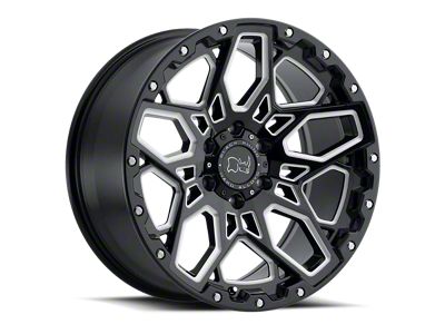 Black Rhino Shrapnel Gloss Black with Milled Spokes 5-Lug Wheel; 20x9.5; 0mm Offset (02-08 RAM 1500, Excluding Mega Cab)