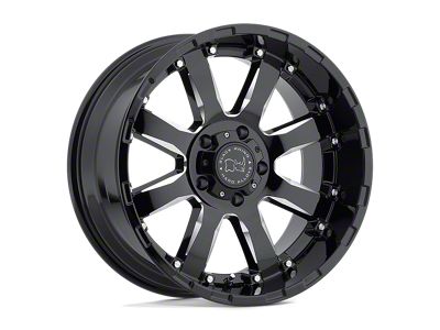 Black Rhino Sierra Gloss Black Milled 8-Lug Wheel; 22x10; 12mm Offset (07-10 Sierra 2500 HD)