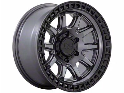 Black Rhino Calico Matte Gunmetal with Matte Black Lip 6-Lug Wheel; 17x8.5; 0mm Offset (19-25 Silverado 1500)