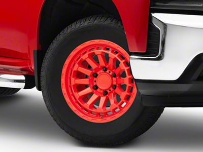 Black Rhino Raid Gloss Red 6-Lug Wheel; 18x9.5; 12mm Offset (19-24 Silverado 1500)