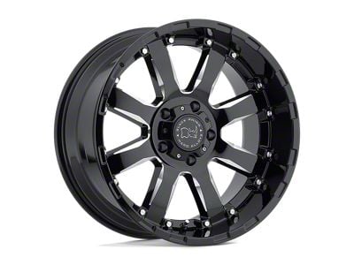 Black Rhino Sierra Gloss Black Milled 8-Lug Wheel; 22x10; -23mm Offset (07-10 Silverado 2500 HD)