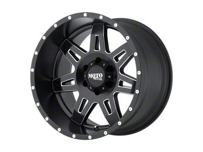 Black Rhino Grimlock Gloss Black Milled 8-Lug Wheel; 24x14; -76mm Offset (20-24 Silverado 3500 HD SRW)