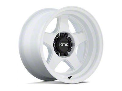 KMC Lobo Gloss White 6-Lug Wheel; 17x8.5; -10mm Offset (07-14 Yukon)