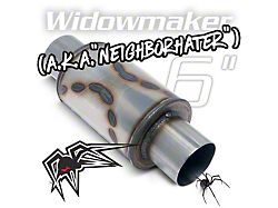 Black Widow Exhaust Neighborhater Series Center/Center Muffler; 3-Inch Inlet/3-Inch Outlet (Universal; Some Adaptation May Be Required)