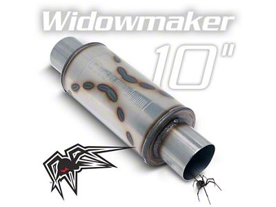 Black Widow Exhaust Widowmaker Series Center/Center Muffler; 3-Inch Inlet/3-Inch Outlet (Universal; Some Adaptation May Be Required)