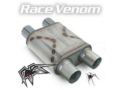 Black Widow Exhaust Race Venom Series Dual/Dual Muffler; 2.50-Inch Inlet/2.50-Inch Outlet (Universal; Some Adaptation May Be Required)