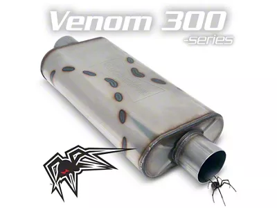 Black Widow Exhaust Venow 300 Series Center/Center Muffler; 3-Inch Inlet/3-Inch Outlet (Universal; Some Adaptation May Be Required)