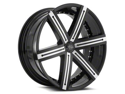 Blade Luxury RT-454 Sargon Gloss Black and Machined 6-Lug Wheel; 26x9.5; 25mm Offset (23-25 Canyon)