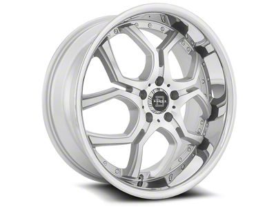 Blade Luxury BSL-477 Lazaro Silver Machined with Stainless Lip 5-Lug Wheel; 20x8.5; 35mm Offset (87-90 Dakota)