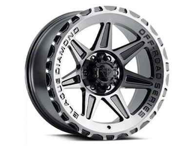 Blaque Diamond Wheels BD-O102 Gloss Black with Machine Face 5-Lug Wheel; 17x9; -12mm Offset (02-08 RAM 1500, Excluding Mega Cab)