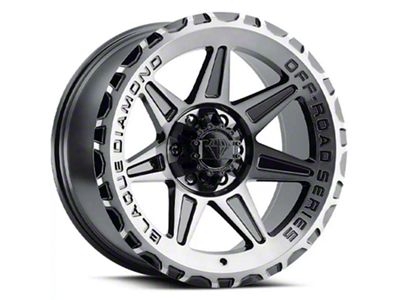Blaque Diamond Wheels BD-O102 Gloss Black with Machine Face 6-Lug Wheel; 17x9; 1mm Offset (07-14 Tahoe)