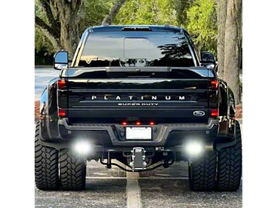 BMC Lights 3-Inch Hitch Bar Lighting Kit with Rigid 6-Inch Midnight Series SR-Q Pro Lights and Rigid Ignite End Cap Upgrade; Flood Beam (17-24 F-250 Super Duty)