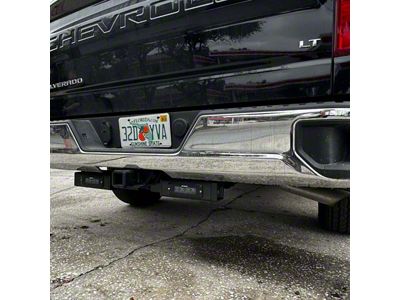 BMC Lights 3-Inch Hitch Bar Lighting Kit with Rigid 6-Inch Midnight Series SR-Q Pro Lights; Flood Beam (19-24 Silverado 1500)