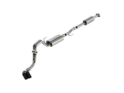 Borla Touring Dual Exhaust System with Black Chrome Tips; Same Side Exit (21-24 2.7L EcoBoost F-150)
