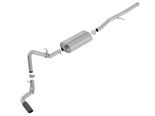Borla Touring Single Exhaust System with Black Chrome Tip; Side Exit (19-24 4.3L Sierra 1500)