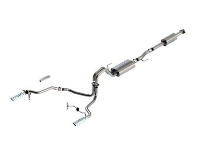Borla ATAK Dual Exhaust System with Chrome Tips; Rear Exit (21-24 3.3L F-150)