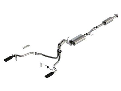Borla S-Type Dual Exhaust System with Black Chrome Tips; Rear Exit (21-24 3.3L F-150)